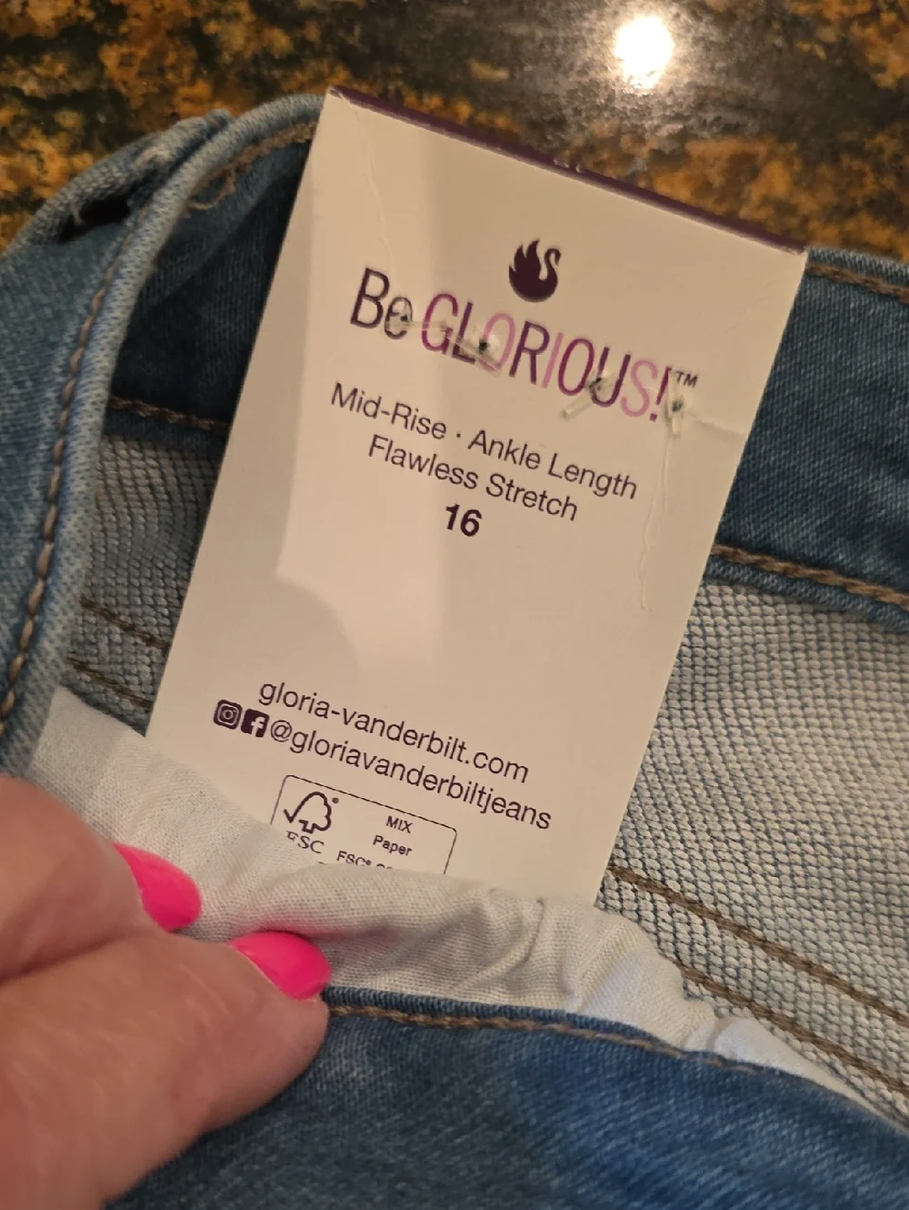 Gloria Vanderbilt Mid-Blue Straight Leg Jeans - Picture 8 of 8